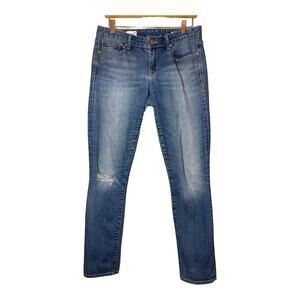 GAP Always Skinny Jeans Distressed  Faded 29 Ripped Knee Womens